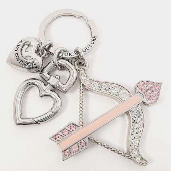 Juicy Couture Accessories - Juicy Couture Silver/ Pink Tone 🩷 Bow And Arrow Keychain
